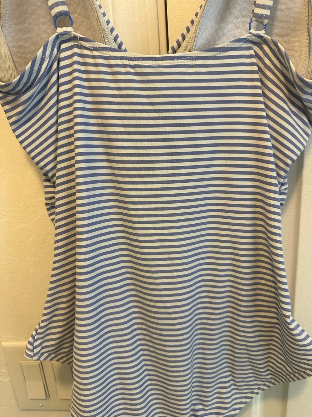 Ladies front twist striped one piece bathing suit by NipTuck Swim Size 8 - Picture 14 of 16